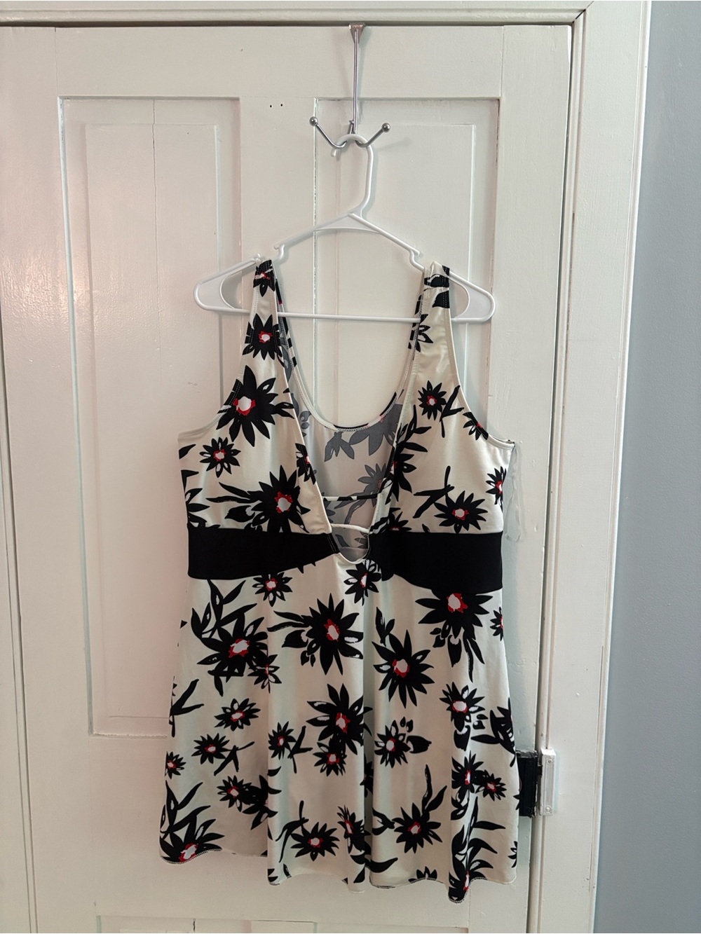 Floral Black & White One-Piece Swimdress